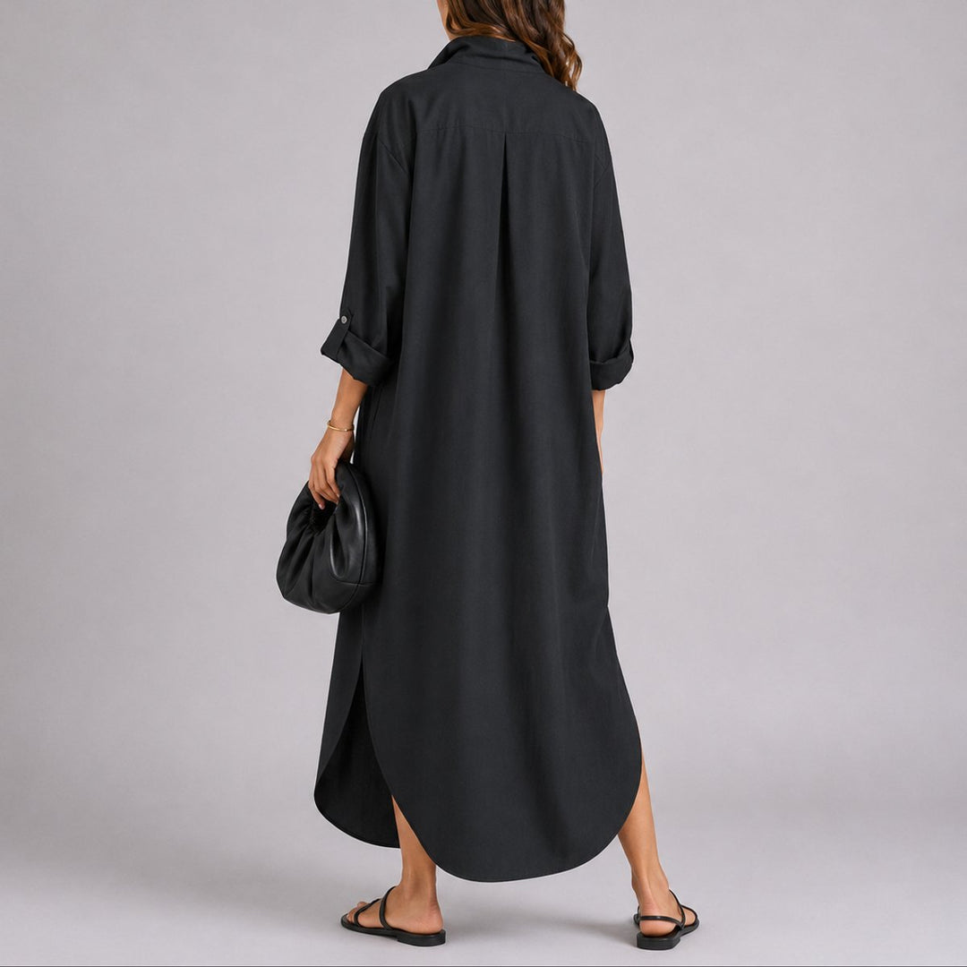 Dames Linnen Oversized Maxi Blousejurk Fall Wedding Guest Dresses