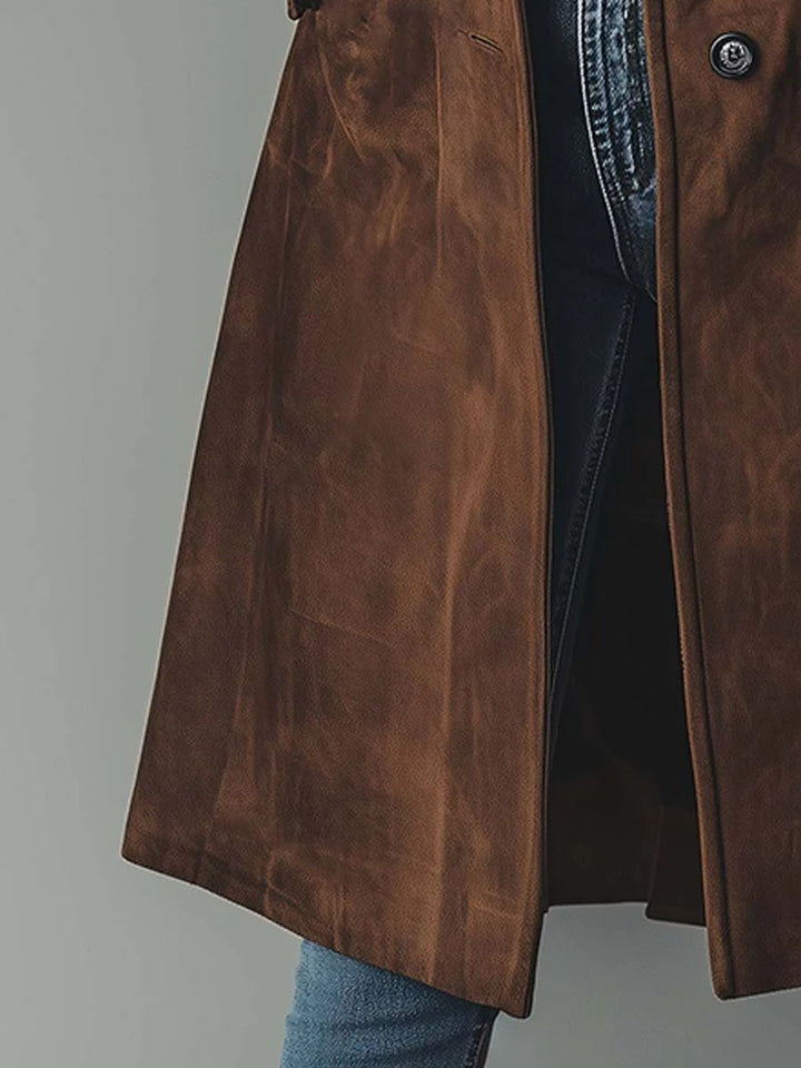 Dames Longline Dubbelrijige Vintage Trench Coat Tailored