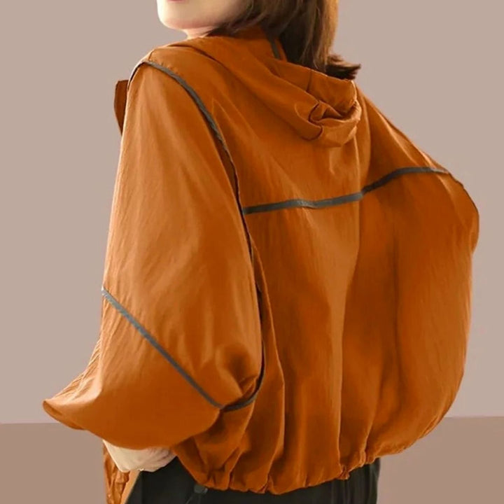 Dames Luchtige Oversized Zomer Hoodie Jas Katoen-Polyester Blend - Oranje