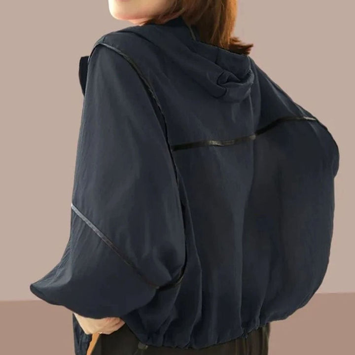 Dames Luchtige Oversized Zomer Hoodie Jas Katoen-Polyester Blend - Zwart