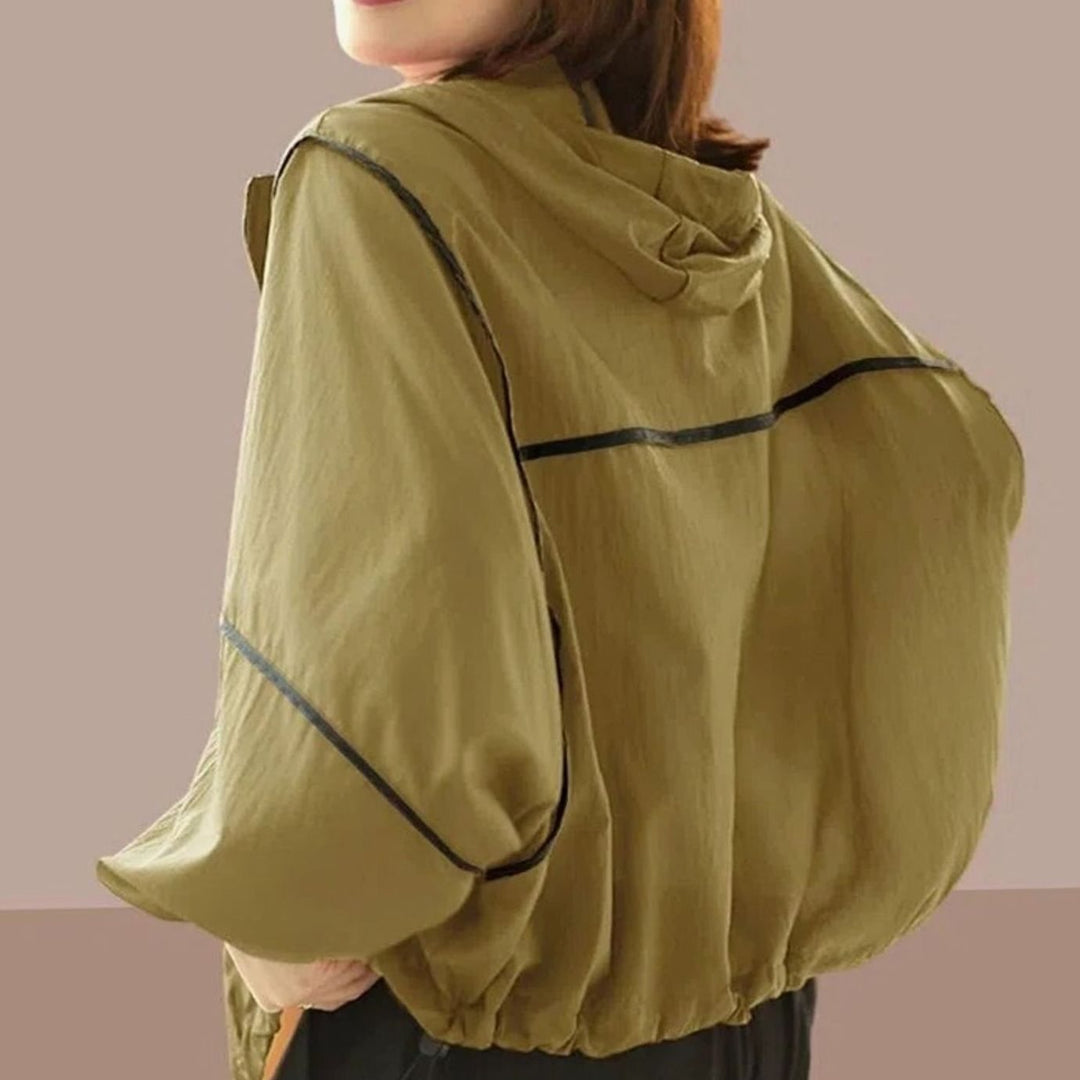 Dames Luchtige Oversized Zomer Hoodie Jas Katoen-Polyester Blend - Groen