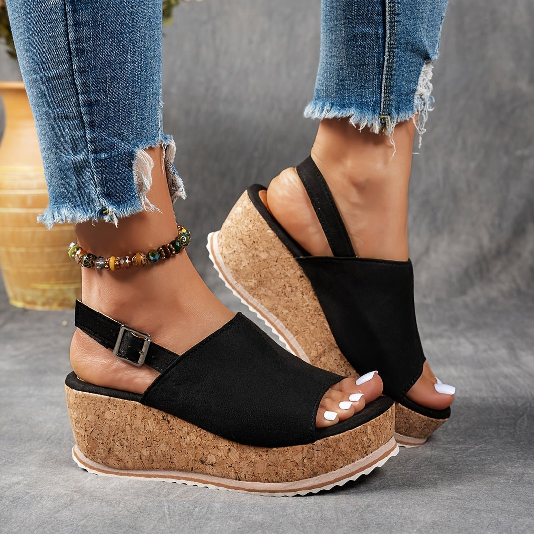 Dames Luipaardprint Platformsandalen Verstelbare Gesp Comfortabele Sandalen