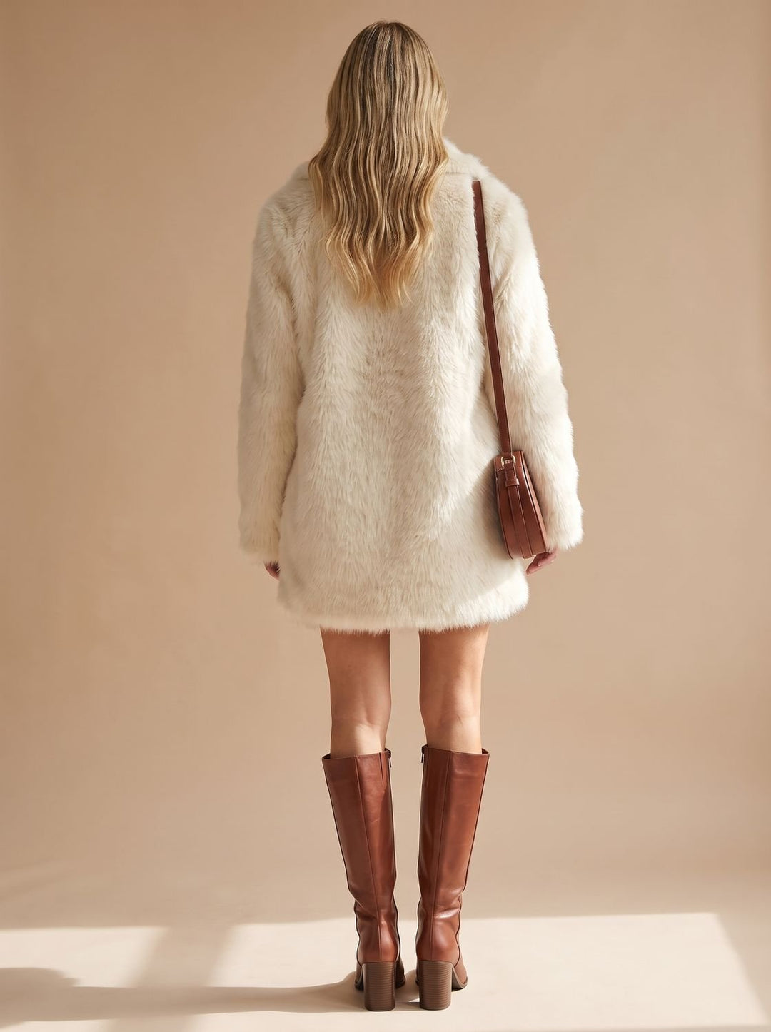 Dames Luxe Imitatiebont Winterjas Fluffy Oversized Bontjas