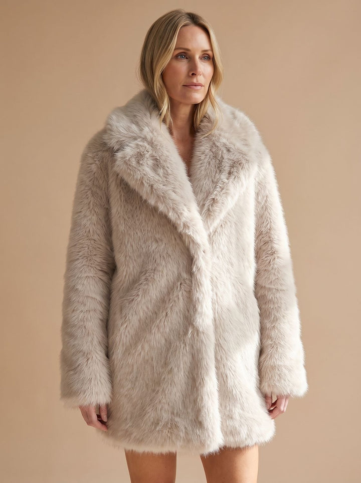 Dames Luxe Imitatiebont Winterjas Fluffy Oversized Bontjas