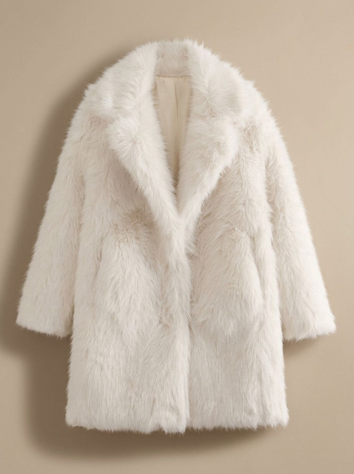 Dames Luxe Imitatiebont Winterjas Fluffy Oversized Bontjas