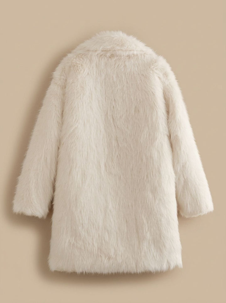 Dames Luxe Imitatiebont Winterjas Fluffy Oversized Bontjas