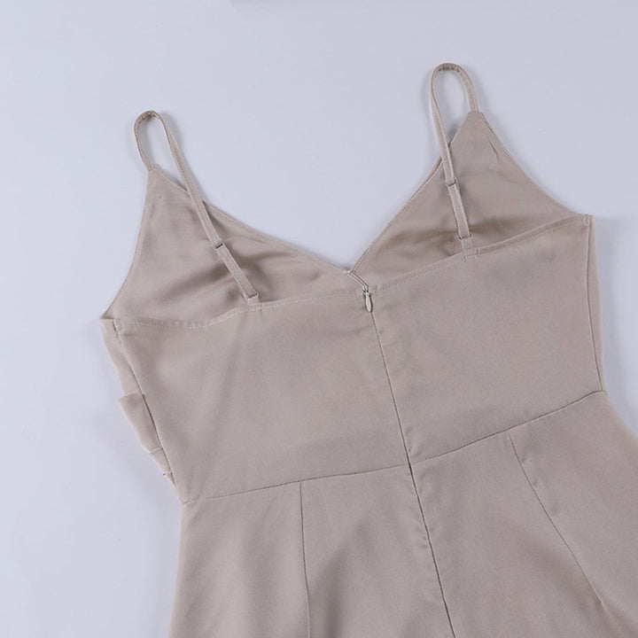 Dames Maxi Cocktail Party Dress V-hals Spaghettibandjes Slit