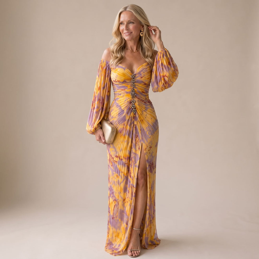 Dames Maxi Feestjurk Off-Shoulder Sweetheart met Juwelensluiting