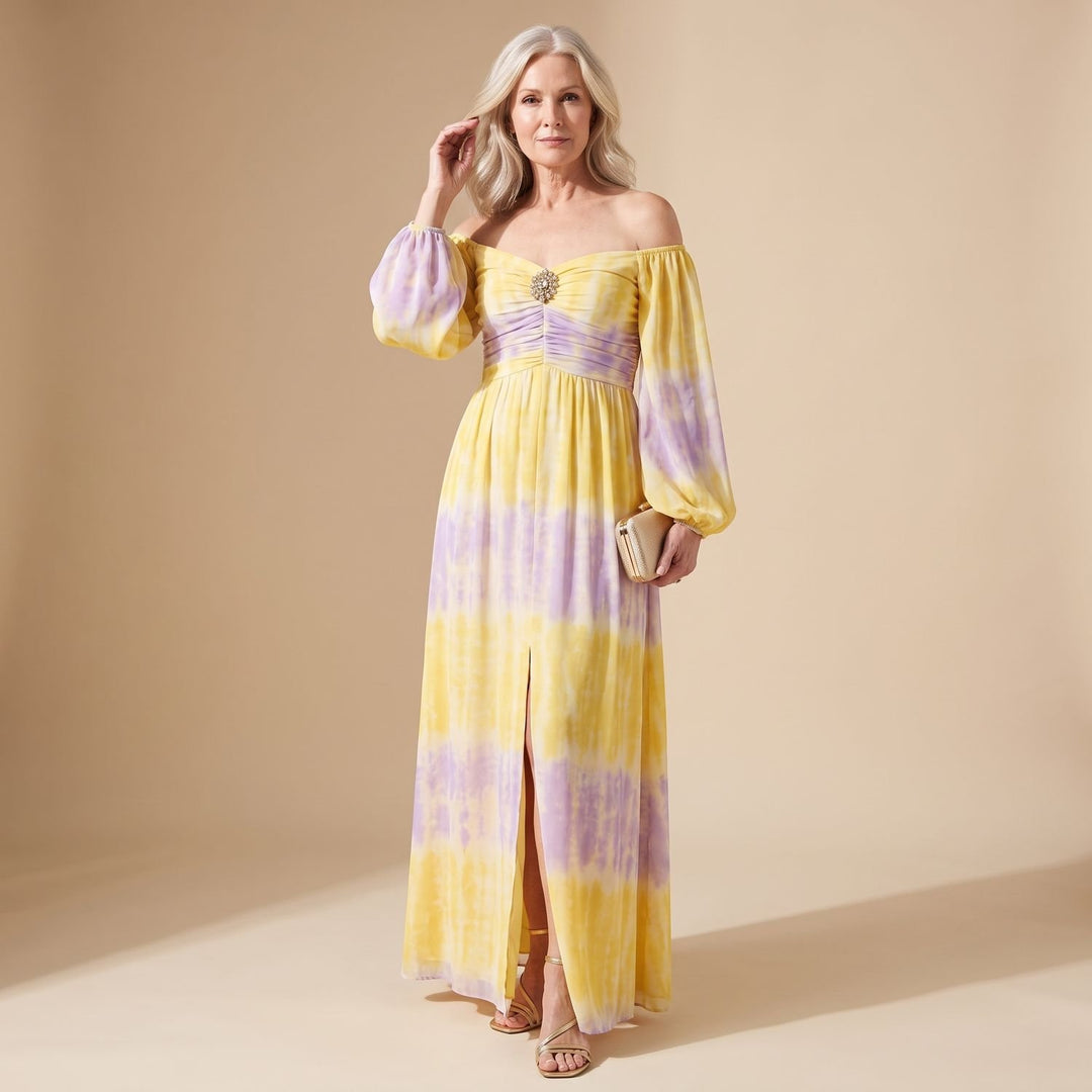 Dames Maxi Feestjurk Off-Shoulder Sweetheart met Juwelensluiting