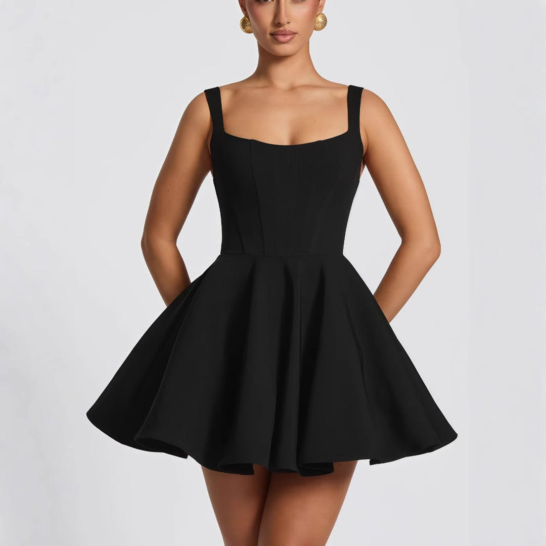 Dames Mouwloze A-lijn Cocktailjurk Oversized Strik