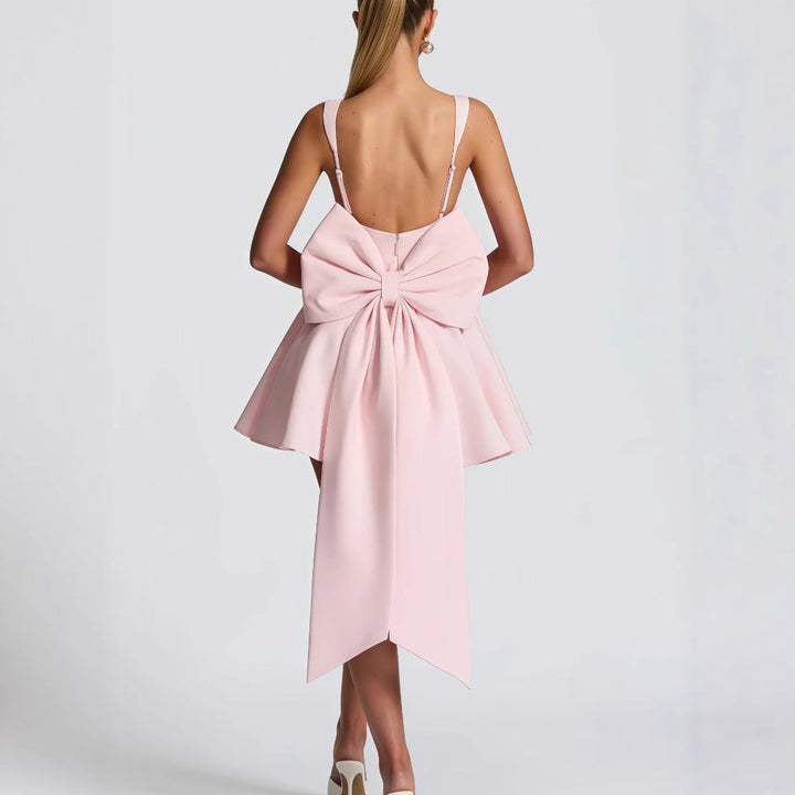 Dames Mouwloze A-lijn Cocktailjurk Oversized Strik