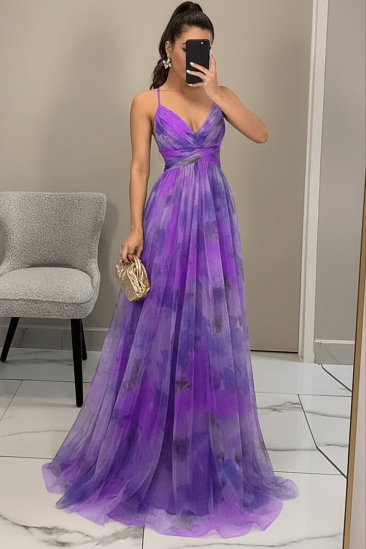 Dames Mouwloze Bloemen Maxi Cocktail Dress Spaghettibandje
