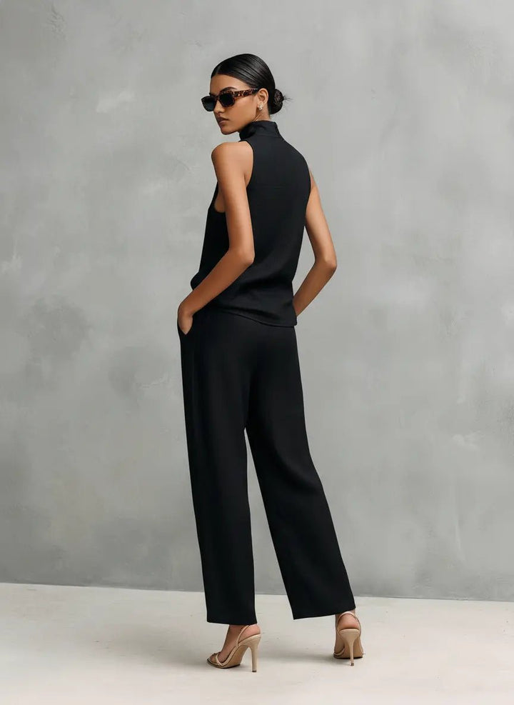 Dames Mouwloze Linnen-Katoen Top en Broek Set