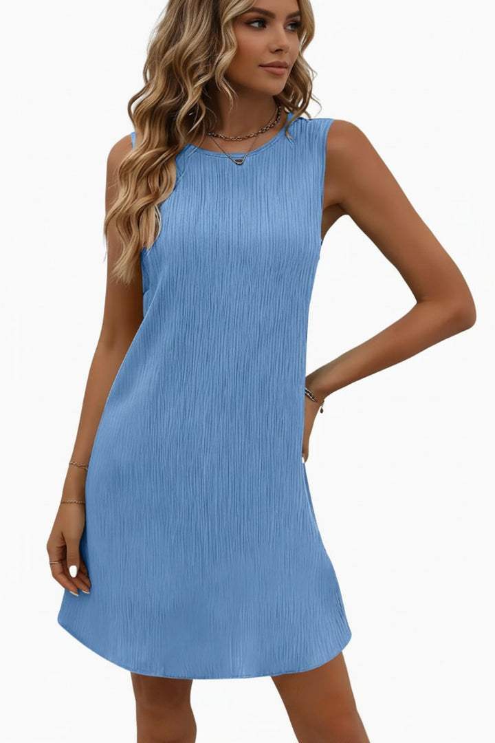 Dames Mouwloze Swing Mini-jurk Avondjurk Elegante Zomerjurk - Blue