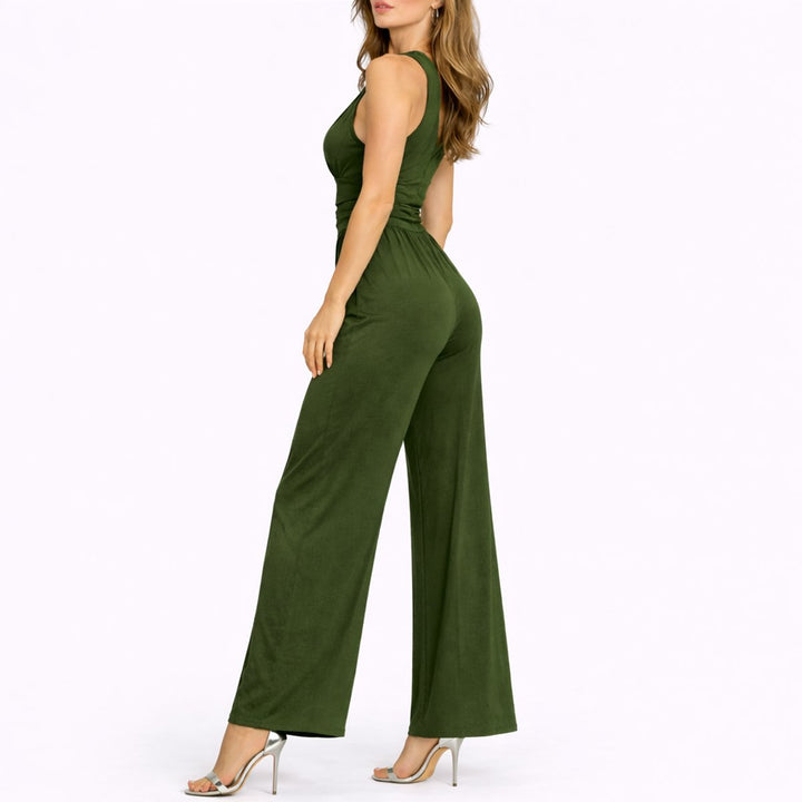 Dames Mouwloze Wide-Leg V-hals Jumpsuit