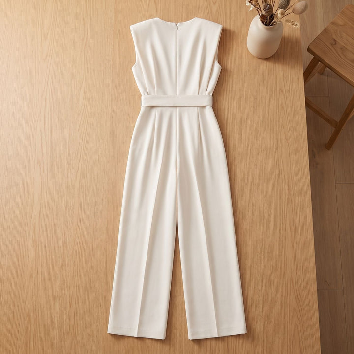 Dames Mouwloze Wijdbeens Jumpsuit met Hoge Taille