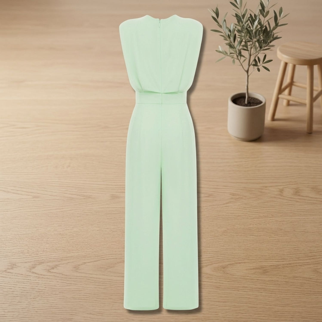 Dames Mouwloze Wijdbeens Jumpsuit met Hoge Taille