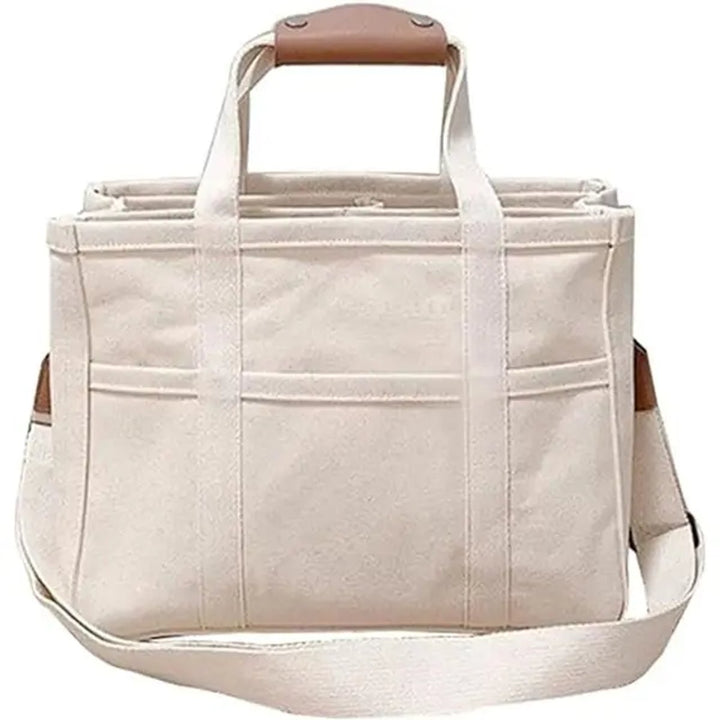 Dames Multivak Canvas Tote Bag Crossbody Shopper - Beige