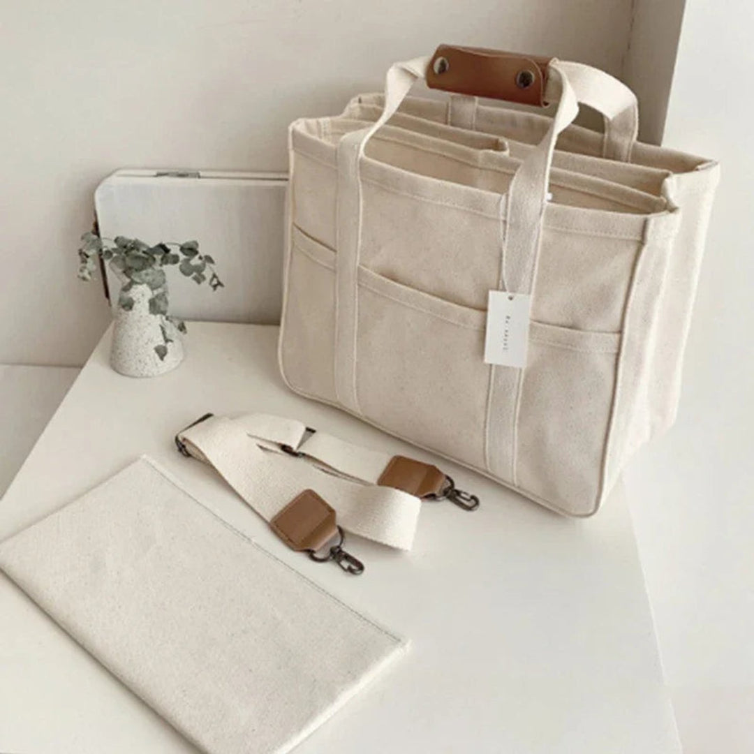 Dames Multivak Canvas Tote Bag Crossbody Shopper
