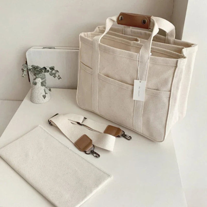 Dames Multivak Canvas Tote Bag Crossbody Shopper