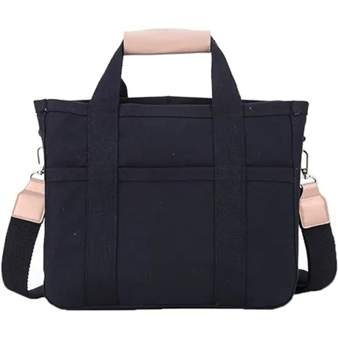 Dames Multivak Canvas Tote Bag Crossbody Shopper - Schwarz