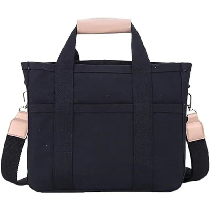 Dames Multivak Canvas Tote Bag Crossbody Shopper - Schwarz