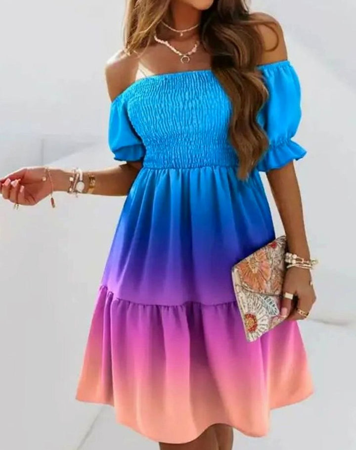Dames Off-Shoulder Bloemenprint Mini Zomerjurk