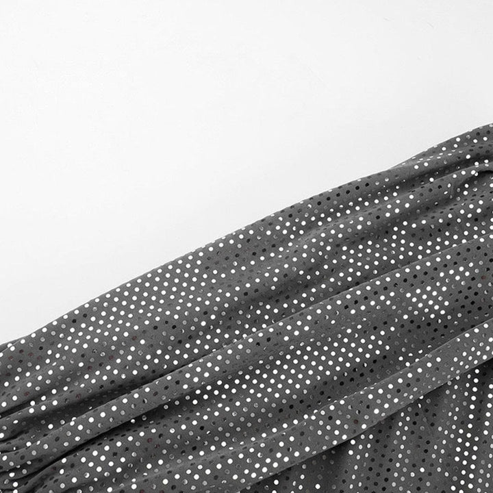 Dames Off-Shoulder Glitter Maxi Feestjurk met Uitlopende Mouwen