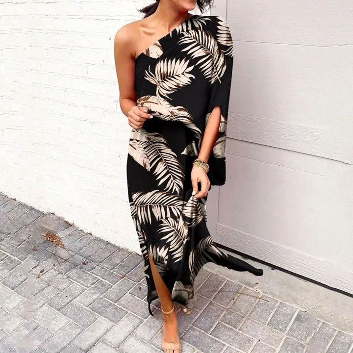 Dames One-Shoulder Bloemige Losse Maxi Jurk - Stijl 6
