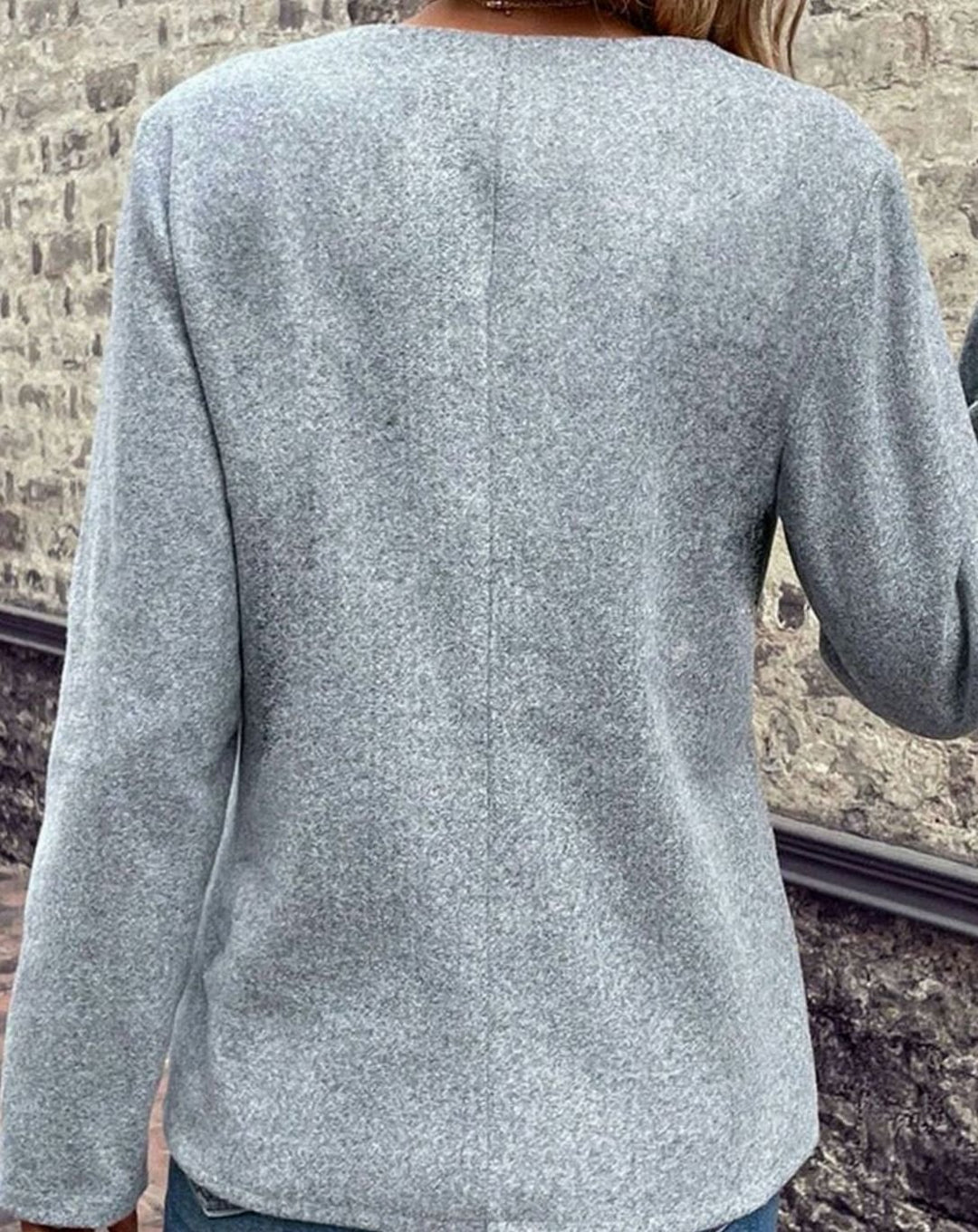 Dames Open Blazer met Contrasterende Bies en Zakken