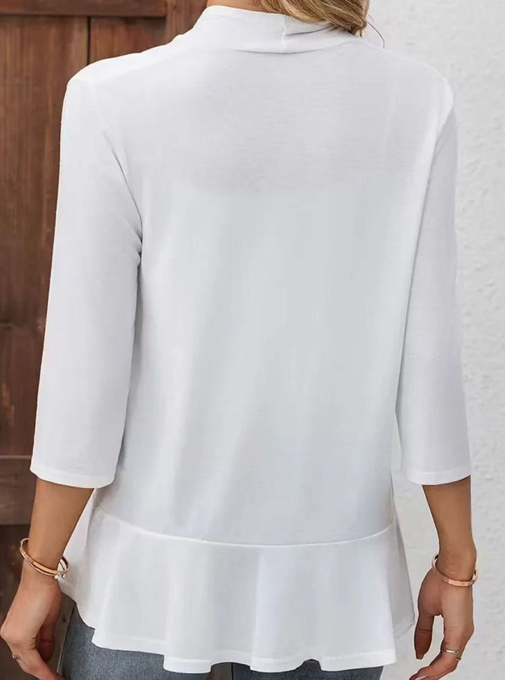 Dames Open Cardigan Driekwartmouw Ruffle Zoom V-hals