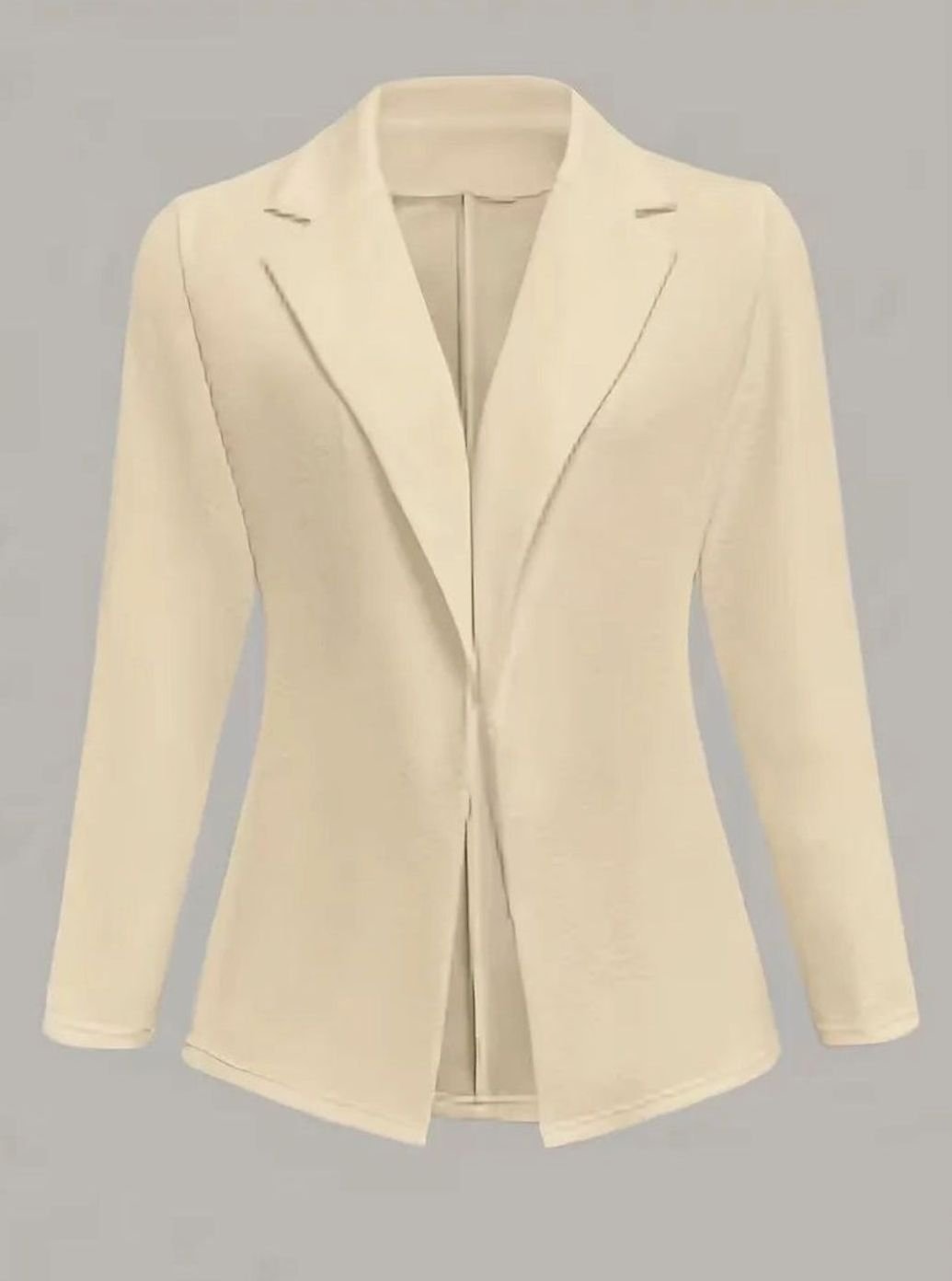 Dames Open-Front Blazer Lange Mouwen Decoratieve Knopen