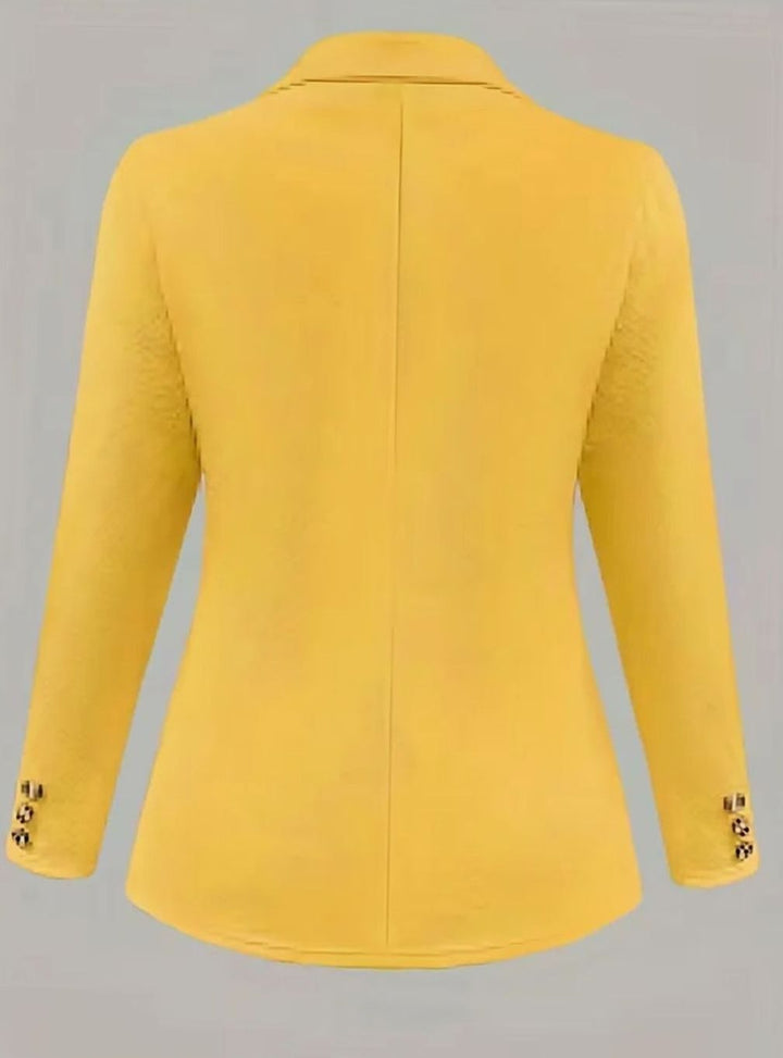 Dames Open-Front Blazer Lange Mouwen Decoratieve Knopen