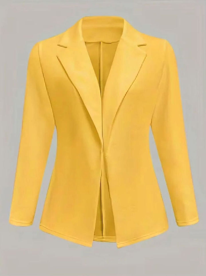 Dames Open-Front Blazer Lange Mouwen Decoratieve Knopen