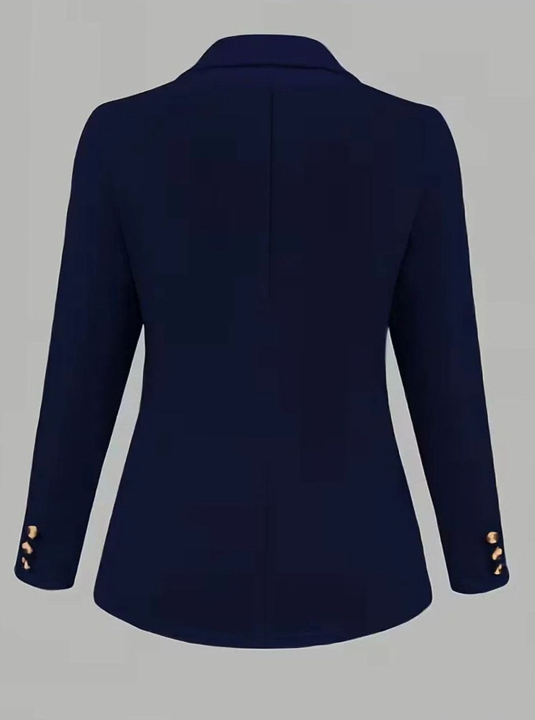 Dames Open-Front Blazer Lange Mouwen Decoratieve Knopen