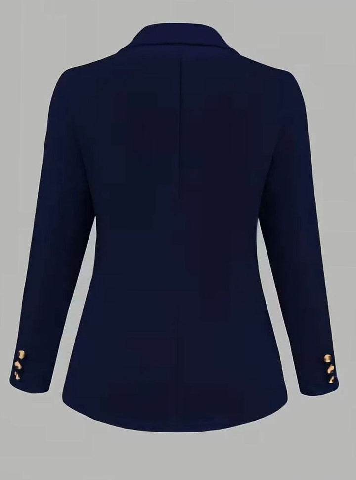 Dames Open-Front Blazer Lange Mouwen Decoratieve Knopen