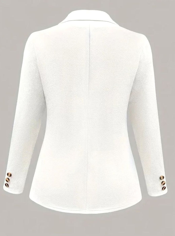 Dames Open-Front Blazer Lange Mouwen Decoratieve Knopen