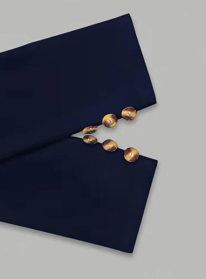 Dames Open-Front Blazer Lange Mouwen Decoratieve Knopen