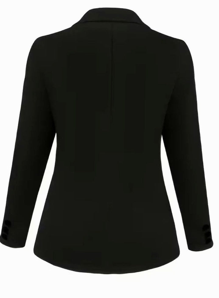 Dames Open-Front Blazer Lange Mouwen Decoratieve Knopen