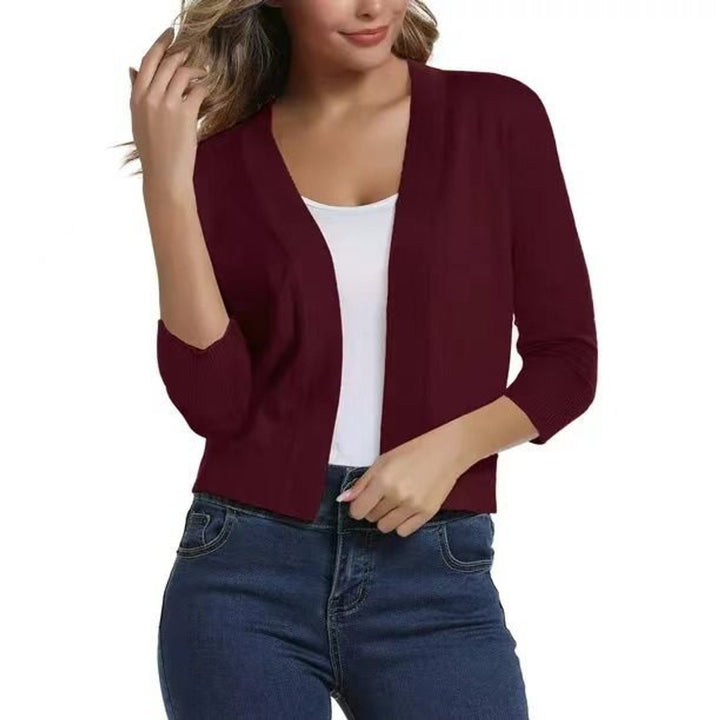 Dames Open-Front Driekwart Mouw Casual Cardigan - Please provide the text you would like to have translated.