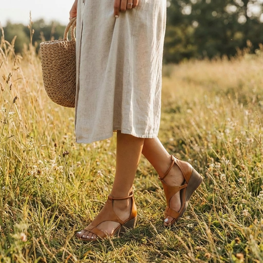 Dames Open-Teen Enkelband Sleehak Sandalen