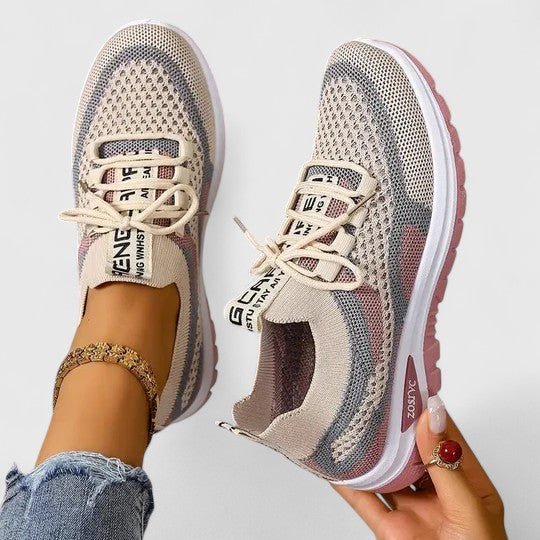 Dames Orthopedische Ademend Mesh Vetertrainers met Boogondersteuning - Khaki
