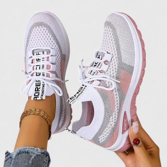 Dames Orthopedische Ademend Mesh Vetertrainers met Boogondersteuning - Pink