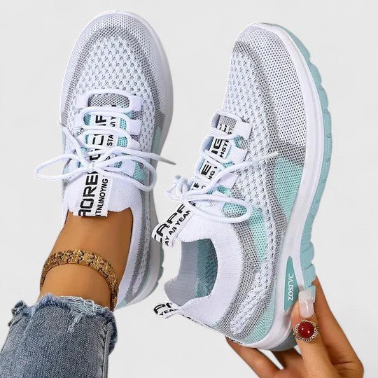Dames Orthopedische Ademend Mesh Vetertrainers met Boogondersteuning - Turquoise