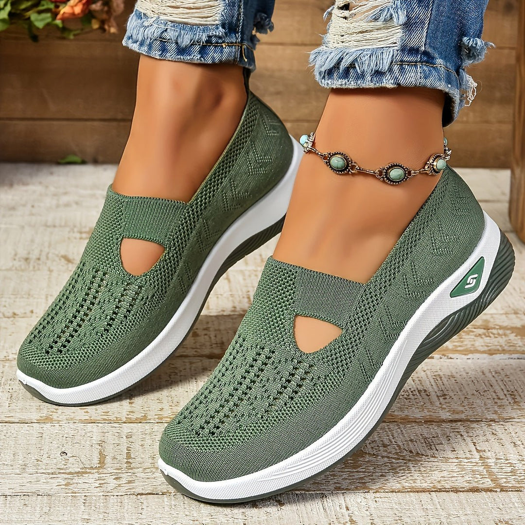 Dames Orthopedische Comfortabele Sandalen Instappers Gebreide Zool - Green