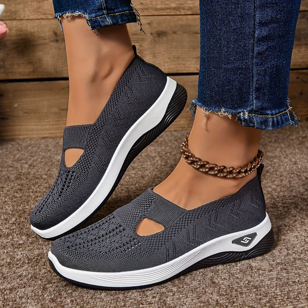 Dames Orthopedische Comfortabele Sandalen Instappers Gebreide Zool - Dark Gray