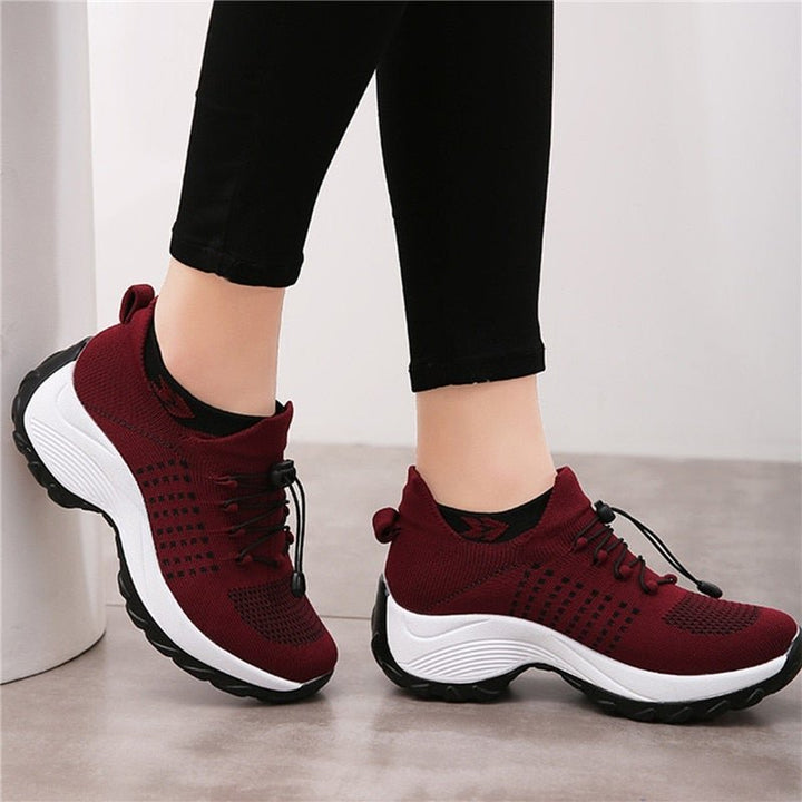 Dames Orthopedische Memory-Foam Vetersluiting Sneakers