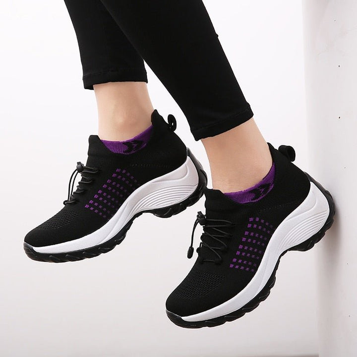 Dames Orthopedische Memory-Foam Vetersluiting Sneakers
