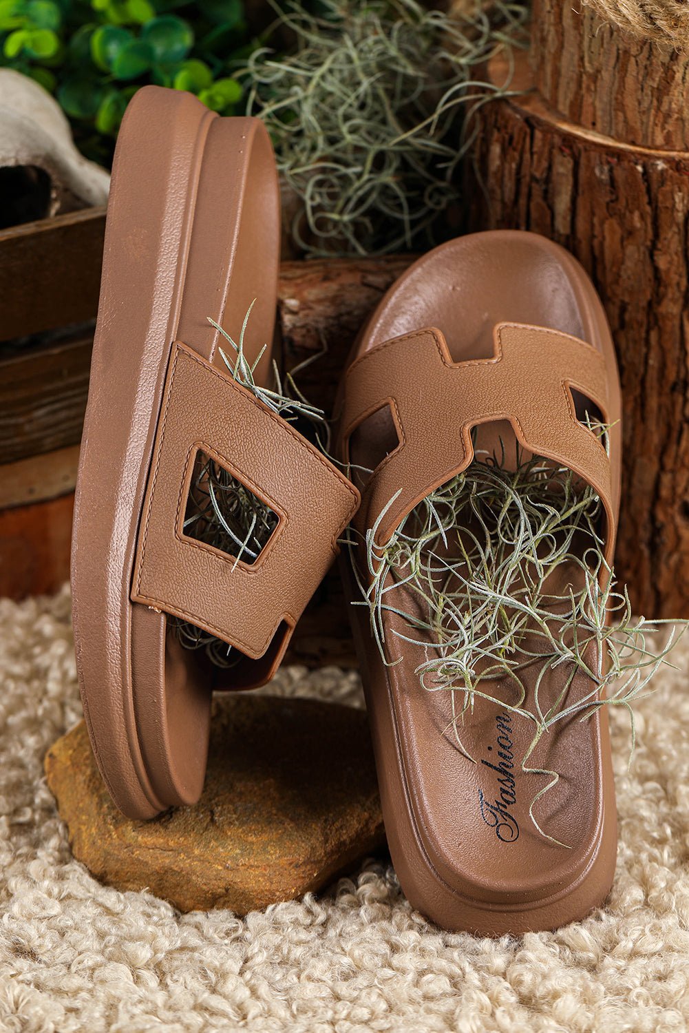 Dames Orthopedische Platform Slippers Uitsnede Design
