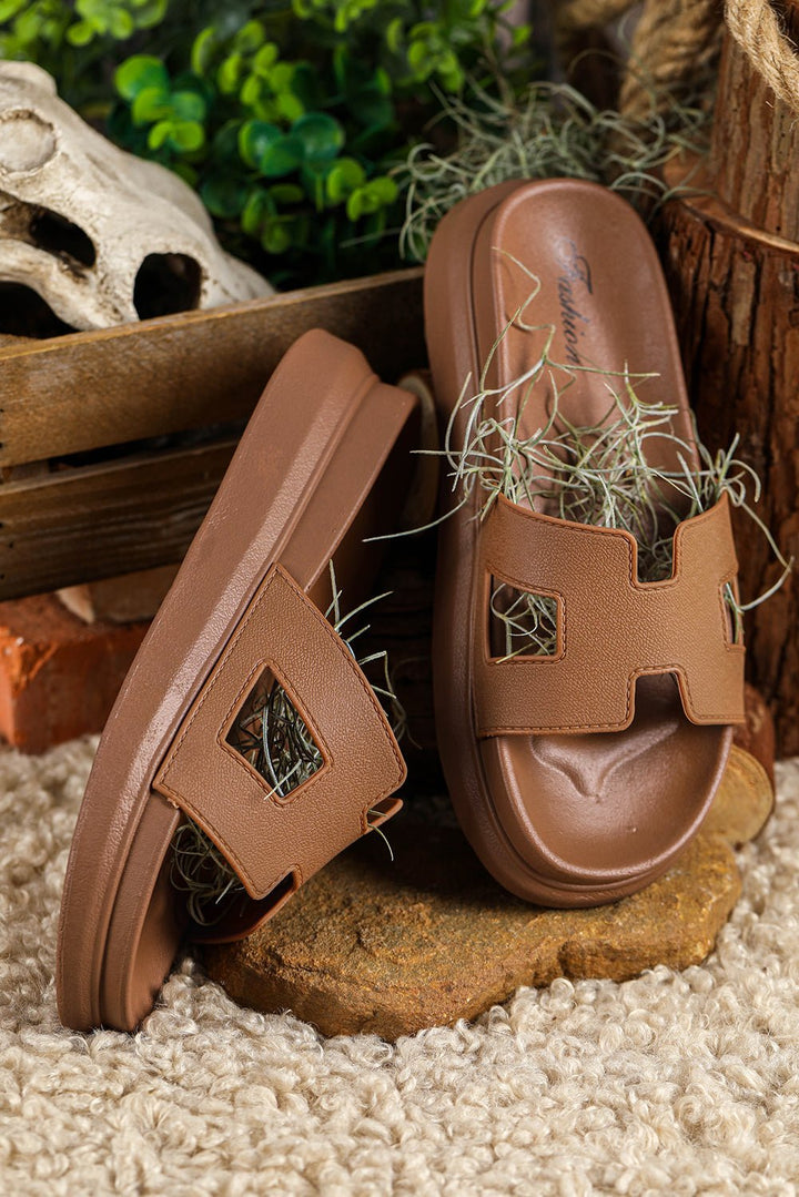 Dames Orthopedische Platform Slippers Uitsnede Design
